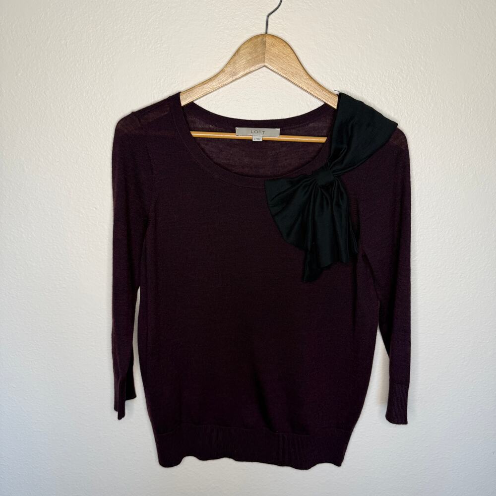 Loft Purple Wool Blend Sweater Medium